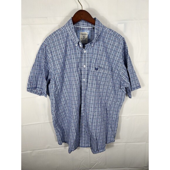Panhandle Rough Stock Plaid Pearl Snap Western Shirt XL Red, White And Blue - Picture 6 of 7